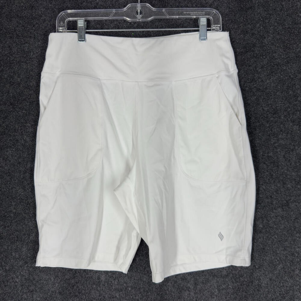 Fabletics Activewear Shorts Women XL White High Rise Pull On Pockets Active